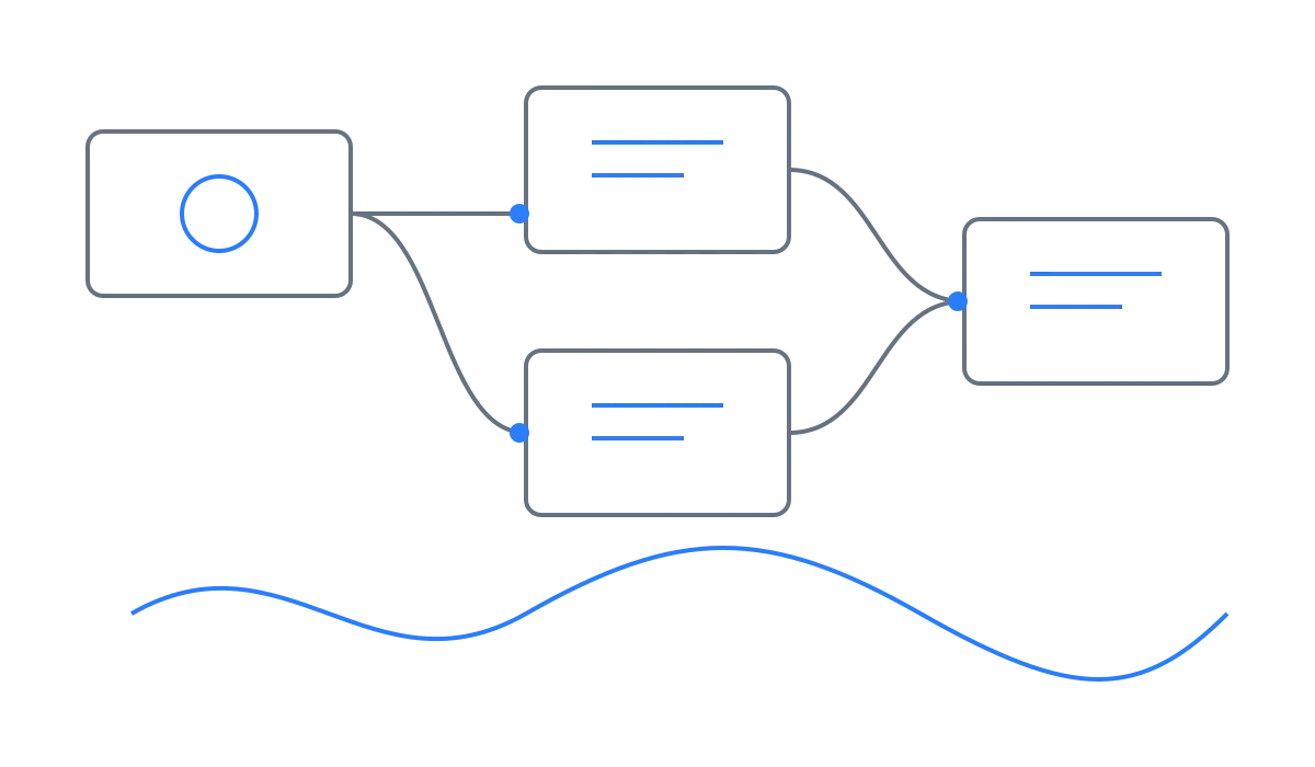 透過 PNG の線画図解。ノードと接続線